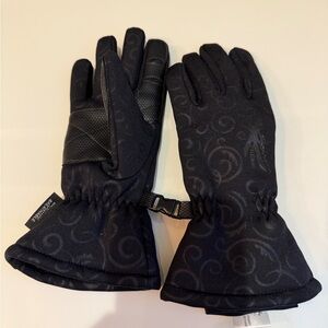 Black Swirl Patterned Winter Gloves, kids
